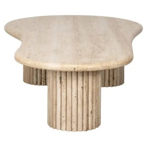 MASUTA DE CAFEA CANTERA, 150 CM, BEJ, DIN TRAVERTIN SI METAL, RICHMOND INTERIORS - Img 5
