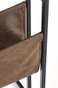 MASUTA DE CAFEA COMPACT, STEJAR/NEGRU, DIN PIELE ECOLOGICA, MDF FURNIRUIT SI METAL, STIL MODERN, HALMAR - Img 2