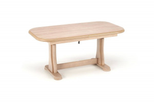 MASUTA DE CAFEA EXTENSIBILA TYMON 2, STEJAR SONOMA, DIN MDF FURNIRUIT SI LEMN MASIV, STIL MODERN