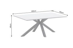 MASUTA DE CAFEA GALAXIE 100CM, DIN METAL SI CERAMICA, CULOARE ALB/NEGRU, INVICTA INTERIOR - Img 5