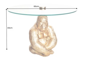 MASUTA DE CAFEA, KONG 60CM, AURIU, STICLA SI METAL, STIL MODERN, ARTIM GROUP SELECTION - Img 7