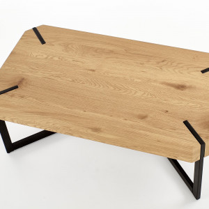 MASUTA DE CAFEA LAVIDA, STEJAR/NEGRU, DIN MDF FURNIRUIT SI METAL, STIL MODERN - Img 2