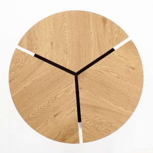 MASUTA DE CAFEA LUANA, STEJAR/NEGRU, DIN MDF FURNIRUIT SI METAL, STIL MODERN, HALMAR - Img 3
