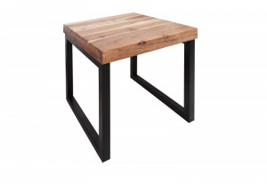 MASUTA DE CAFEA/ NOPTIERA, ELEMENTS 45CM, DIN LEMN SALCAM SI SUPORT METAL, COD 39572, ASPECT INDUSTRIAL - Img 6