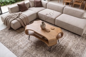 MASUTA DE CAFEA ORGANIC LIVING 100CM, REALIZATA DIN LEMN DE MANGO, CULOARE NATUR, INVICTA INTERIOR - Img 4