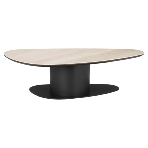 MASUTA DE CAFEA RITZ, 213123, CONFECTIONATA DIN METAL, MDF SI TRAVERTIN CERAMIC, BEJ/NEGRU, STIL MODERN - Img 2