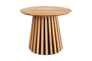 MASUTA DE CAFEA ROTUNDA VALHALLA 50CM, REALIZATA DIN LEMN DE STEJAR SI BLATUL DIN MDF SI FURNIR STEJAR, CULOARE NATUR