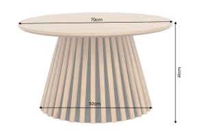 MASUTA DE CAFEA ROTUNDA VALHALLA 70CM, REALIZATA DIN LEMN DE STEJAR SI BLATUL DIN MDF SI FURNIR STEJAR, CULOARE NATUR - Img 7