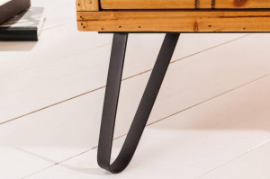 MASUTA DE CAFEA, SEVEN SEAS 100CM, DIN LEMN MASIV, STIL VINTAGE - Img 4