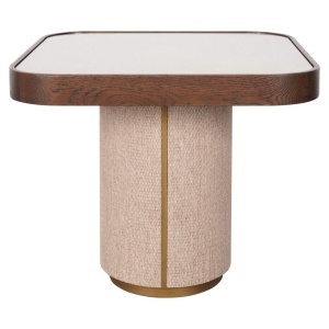 MASUTA DE CAFEA WILLOX, 214290, CONFECTIONATA DIN LEMN MASIV DE STEJAR, PAL, TEXTIL, METAL SI STICLA, MARO SI BEJ, STIL MODERN