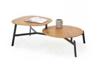 MASUTA DE CAFEA ZIGGY, STEJAR AURIU/NEGRU, STIL INDUSTRIAL, HALMAR - Img 1