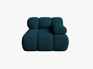 MODUL CANAPEA BELLIS, PE DREAPTA, ALBASTRU MARIN, CU TAPITERIE DIN TEXTIL 3D SONIC, MICADONI