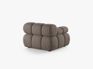 MODUL CANAPEA BELLIS, PE STANGA, CAPPUCCINO, CU TAPITERIE DIN TEXTIL STRUCTURAT, LIBERTY, MICADONI - Img 3