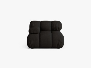 MODUL CANAPEA BELLIS, PE STANGA, NEGRU, CU TAPITERIE DIN TEXTIL STRUCTURAT LIBERTY, MICADONI
