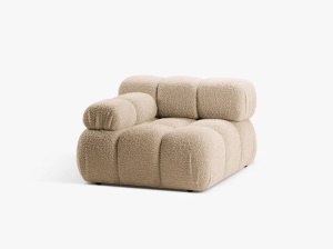 MODUL CANAPEA BELLIS, PE STANGA, NISIPIU, CU TAPITERIE DIN TEXTIL BOUCLE ROLF, MICADONI - Img 2