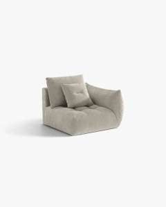 MODUL CANAPEA BLOOM, PE DREAPTA, GRI DESCHIS, 116X97 CM, CU TAPITERIE DIN TEXTIL STRUCTURAT WIND, MICADONI - Img 2