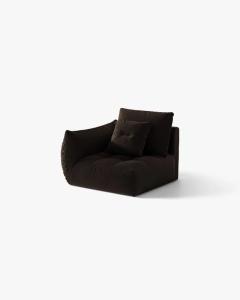 MODUL CANAPEA BLOOM, PE STANGA, MARO INCHIS, CU TAPITERIE DIN TEXTIL CATIFEA BLUVEL, MICADONI - Img 2