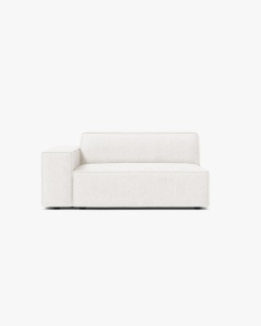 MODUL CANAPEA/COLTAR JODIE, 122X99 CM, ALB, PE STANGA, TAPITAT CU TAPITERIE DIN TEXTIL STRUCTURAT LIBERTY, MICADONI