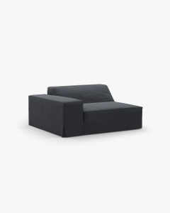 MODUL CANAPEA/COLTAR JODIE, 122X99 CM, GRI ALBASTRU, TAPITAT CU TAPITERIE DIN TEXTIL STRUCTURAT LINS, MICADONI