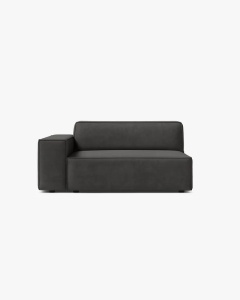 MODUL CANAPEA/COLTAR JODIE, 122X99 CM, GRI, PE STANGA, TAPITAT CU TAPITERIE DIN TEXTIL CATIFEA BLUVEL, MICADONI