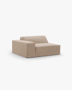 MODUL CANAPEA/COLTAR JODIE, 122X99 CM, NISIPIU, TAPITAT CU TAPITERIE DIN TEXTIL STRUCTURAT LINS, MICADONI