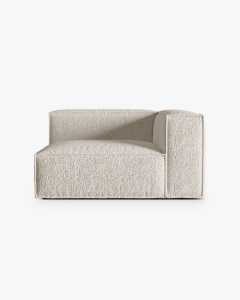 MODUL CANAPEA/COLTAR NURIA BEJ, PE DREAPTA, 145X110 CM, TAPITAT CU TAPITERIE DIN TEXTIL BOUCLE MONET, MICADONI