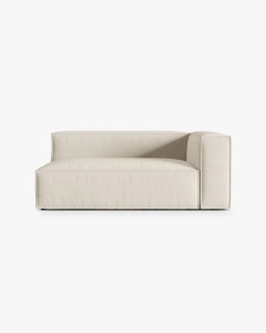 MODUL CANAPEA/COLTAR NURIA BEJ, PE DREAPTA, 185X110 CM, TAPITAT CU TAPITERIE DIN TEXTIL CATIFEA PARIS, MICADONI