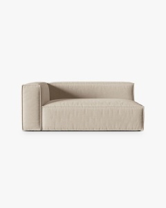 MODUL CANAPEA/COLTAR NURIA BEJ, PE STANGA, 185X110 CM, TAPITAT CU TAPITERIE DIN TEXTIL STRUCTURAT LIBERTY, MICADONI