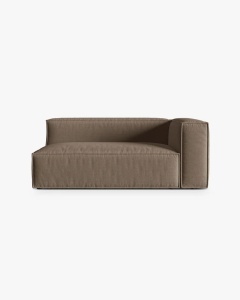 MODUL CANAPEA/COLTAR NURIA CAPPUCCINO, PE DREAPTA, 185X110 CM, TAPITAT CU TAPITERIE DIN TEXTIL STRUCTURAT LIBERTY, MICADONI
