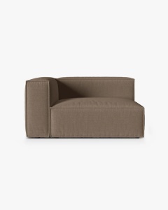 MODUL CANAPEA/COLTAR NURIA CAPPUCCINO, PE STANGA, 145X110 CM, TAPITAT CU TAPITERIE DIN TEXTIL STRUCTURAT LIBERTY, MICADONI