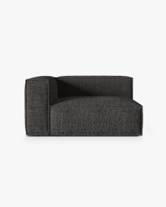 MODUL CANAPEA/COLTAR NURIA GRI ANTRACIT, PE STANGA, 145X110 CM, TAPITAT CU TAPITERIE DIN TEXTIL BOUCLE MONET, MICADONI