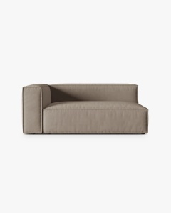 MODUL CANAPEA/COLTAR NURIA GRI CALD, PE STANGA, 185X110 CM, TAPITAT CU TAPITERIE DIN TEXTIL CATIFEA PARIS, MICADONI