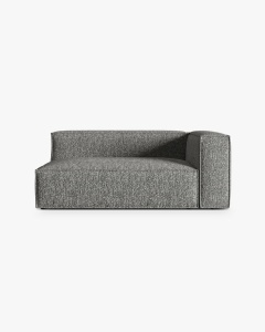 MODUL CANAPEA/COLTAR NURIA GRI GRAFIT, PE DREAPTA, 185X110 CM, TAPITAT CU TAPITERIE DIN TEXTIL BOUCLE MONET, MICADONI