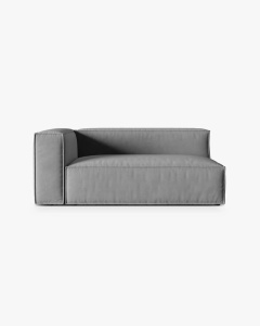 MODUL CANAPEA/COLTAR NURIA GRI, PE STANGA, 185X110 CM, TAPITAT CU TAPITERIE DIN TEXTIL CATIFEA PARIS, MICADONI