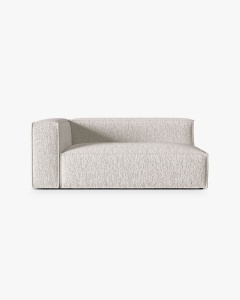 MODUL CANAPEA/COLTAR NURIA MELANJ GRI BEJ, PE STANGA, 185X110 CM, TAPITAT CU TAPITERIE DIN TEXTIL BOUCLE MONET, MICADONI