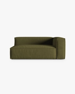 MODUL CANAPEA/COLTAR NURIA MELANJ VERDE MUSCHI, PE DREAPTA, 185X110 CM, TAPITAT CU TAPITERIE DIN TEXTIL CATIFEA PARIS, MICADONI
