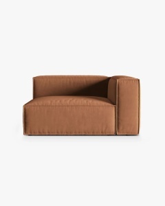 MODUL CANAPEA/COLTAR NURIA MIERE, PE DREAPTA, 145X110 CM, TAPITAT CU TAPITERIE DIN TEXTIL CATIFEA PARIS, MICADONI