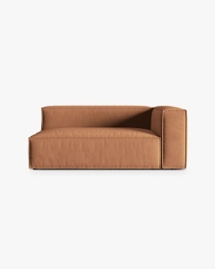 MODUL CANAPEA/COLTAR NURIA MIERE, PE DREAPTA, 185X110 CM, TAPITAT CU TAPITERIE DIN TEXTIL CATIFEA PARIS, MICADONI