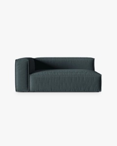 MODUL CANAPEA/COLTAR NURIA PETROL INCHIS, PE STANGA, 185X110 CM, TAPITAT CU TAPITERIE DIN TEXTIL STRUCTURAT LIBERTY, MICADONI