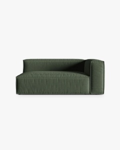 MODUL CANAPEA/COLTAR NURIA VERDE MUSCHI, PE DREAPTA, 185X110 CM, TAPITAT CU TAPITERIE DIN TEXTIL STRUCTURAT LIBERTY, MICADONI