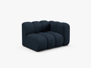 MODUL CANAPEA LUPIN, 114 CM, PE DREAPTA, ALBASTRU INCHIS, CU TAPITERIE DIN TEXTIL BOUCLE BALOO, MICADONI - Img 2