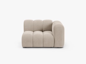 MODUL CANAPEA LUPIN, 114 CM, PE DREAPTA, BEJ, CU TAPITERIE DIN TEXTIL CATIFEA SALVADOR, MICADONI