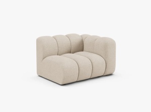 MODUL CANAPEA LUPIN, 114 CM, PE DREAPTA, BEJ, CU TAPITERIE DIN TEXTIL BOUCLE BALOO, MICADONI - Img 2