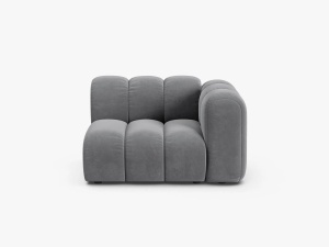 MODUL CANAPEA LUPIN, 114 CM, PE DREAPTA, GRI, CU TAPITERIE DIN TEXTIL CATIFEA SALVADOR, MICADONI