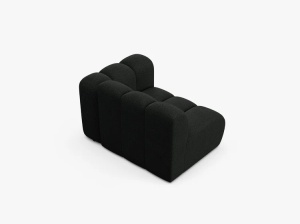 MODUL CANAPEA LUPIN, 114 CM, PE DREAPTA, NEGRU, CU TAPITERIE DIN TEXTIL BOUCLE BALOO, MICADONI - Img 3