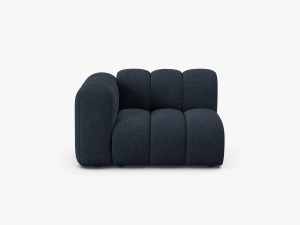 MODUL CANAPEA LUPIN, 114 CM, PE STANGA, ALBASTRU MARIN, CU TAPITERIE DIN TEXTIL CHENILLE EDEN, MICADONI