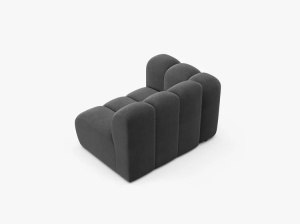 MODUL CANAPEA LUPIN, 114 CM, PE STANGA, GRI, CU TAPITERIE DIN TEXTIL CATIFEA VENUS, MICADONI - Img 3