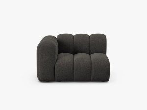 MODUL CANAPEA LUPIN, 114 CM, PE STANGA, GRI INCHIS, CU TAPITERIE DIN TEXTIL CHENILLE EDEN, MICADONI