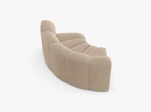 MODUL CANAPEA LUPIN, 185 CM, BEJ, CU TAPITERIE DIN TEXTIL CATIFEA VENUS, MICADONI - Img 3