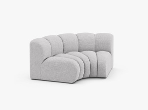MODUL CANAPEA LUPIN, 185 CM, GRI DESCHIS, CU TAPITERIE DIN TEXTIL BOUCLE BALOO, MICADONI - Img 2